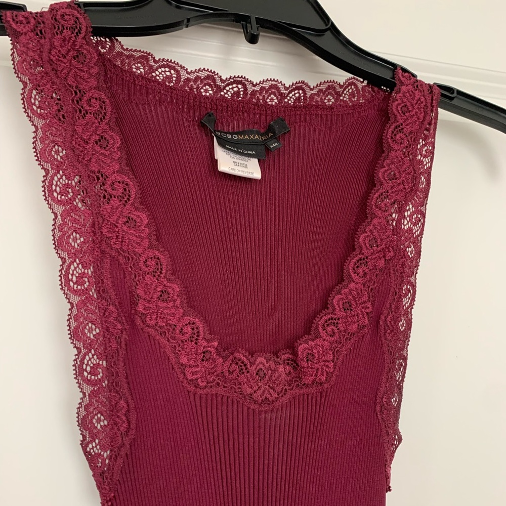 BCBGMaxAzria Silk Ribbed Tank